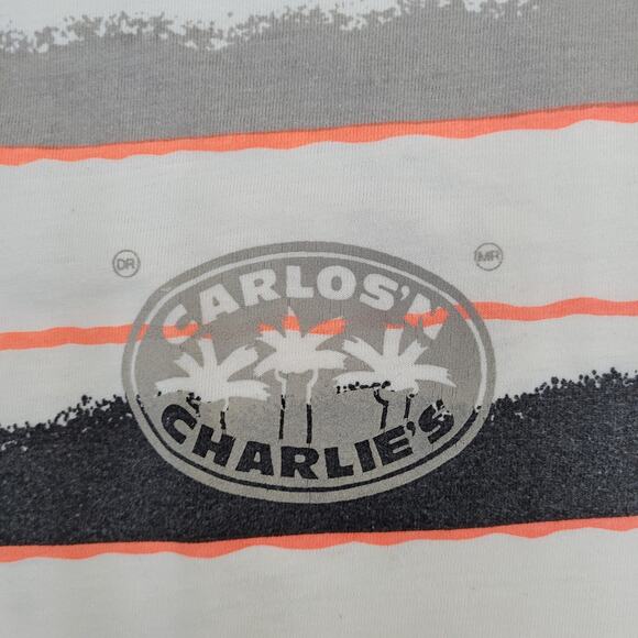 Vintage 90s Carlos-N-Charlies Shirt Womens XL 21x26 Striped - Picture 2 of 15